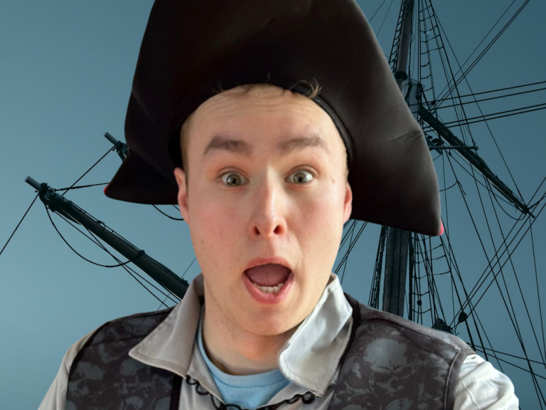 Children joining a pirate treasure hunt birthday adventure.